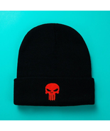 Punisher Tactical Knit Ski Hat Beanie Skull Hat Black and Red - £5.86 GBP