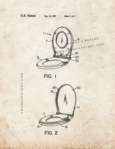 Combination Toilet Seat Patent Print - Old Look - $7.95+