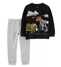 Boys Halloween Sweatshirt &amp; Sweatpants 2 Pc Dinosaurs T-Rex Set-sz 24 mths - $19.80