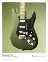 Fender American Professional Series Army Green Stratocaster guitar ad print - £3.31 GBP