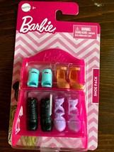 Barbie Doll High Heel Shoe Boot Pack Accessory With Dollhouse Rack  - $10.00