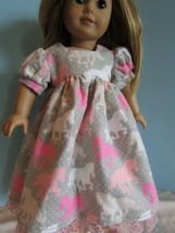 homemade 18" american girl/madame alexander pink horse nightgown doll clothes - $17.82