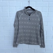 Eddie Bauer 1/4 Zip Sweater Womens Medium All Over Print Geometric Thumb... - $23.51