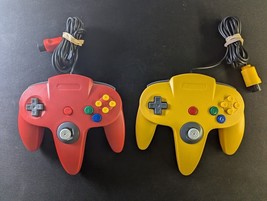 2 Lot Nintendo 64 Controllers Yellow Red - $17.49