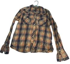 Mens Salt Valley Western Long Sleeve Lightweight Plaid Shirt Large - $25.65