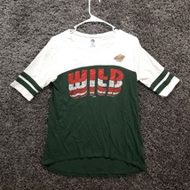 Minnesota Wild Hockey Shirt Medium 8 / 10 Women Green White NHL Cute Top - £8.70 GBP