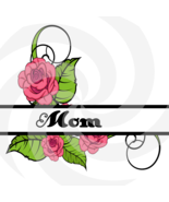 Flower Split Monogram Mom 201smp-Digital Clipart-Art Clip-Gift Cards-PNG... - $1.75