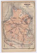 1899 Antique City Map Of Mantua Mantova / Lombardy / Italy - £16.84 GBP