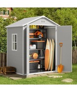 Outdoor Storage Shed 6x4 FT Resin with Floor Plastic Garden Tool Lockabl... - $12,860.42 MXN