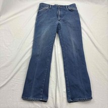 Wrangler Mens Straight Jeans Pants Blue Regular Fit Pockets Comfort Casual 32W - £15.69 GBP