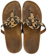 Tory Burch Miller Cloud Thong Sandals Size 9.5 Desert Stamped Snake Leat... - $74.79 CAD