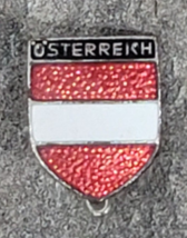 Osterreich Austria Shield European Crest Coat of Arms Travel Vintage Lap... - £7.85 GBP