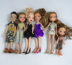 LOT OF 6 BRATZ DOLLS BOY DOLL WITH CLOTHES DRESSES SHOES - $46.80