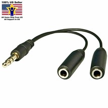 6in 1 Male to 2 Female Gold Plated 3.5mm Audio Y Splitter Headphone Cabl... - €4,81 EUR