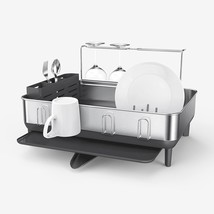 Simplehuman Kitchen Dish Drying Rack with Swivel Spout, Fingerprint-Proof Stainl - £147.39 GBP