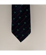 Vtg Reindeer Names Christmas Tie by Gallery Originals Navy Blue Green Re... - $21.30