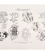 Monograms Font Example 1899 Victorian Craft Supply Art Drawing Ephemera ... - $27.22 CAD