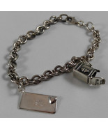 .925 Sterling Silver Chain Bracelet w US Mailbox &amp; Icecarats Love Letter... - $94.52 CAD