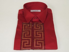 Men CEREMONIA Turkey Shirt 100% Cotton Fancy Rhine Stones #TSV 28 Slim Fit image 9