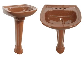 Mexican Talavera Pedestal Sink Handcrafted Ceramic - Chocolate2 - - $11,222.06 MXN