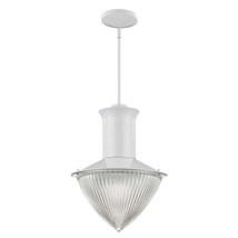 Skylar 1-Light White Pendant With Halophane Glass Shade - £324.34 GBP