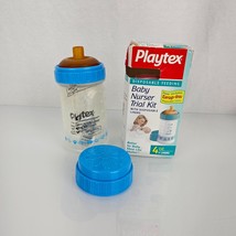 Vintage Playtex Nurser Flat Top Brown Rubber Nipple 4oz Drop-In Bottle 1... - $64.34
