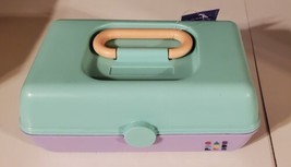 Retro Small Mint &amp; Purple Caboodle Make Up Storage Case Organizer Travel - NEW - £17.79 GBP