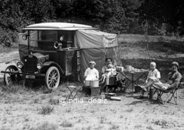 Coche de vacaciones familiar de 1920 camping foto vintage reimpresión be... - $7.57