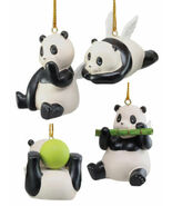 Ebros Angel Winged Flying Pandas Hanging Ornament Set of 4 Resin Decor F... - €23,00 EUR