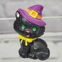 Vintage Russ Berrie Miniature Mini Halloween Figure Black Cat Witch Hat  - £7.95 GBP