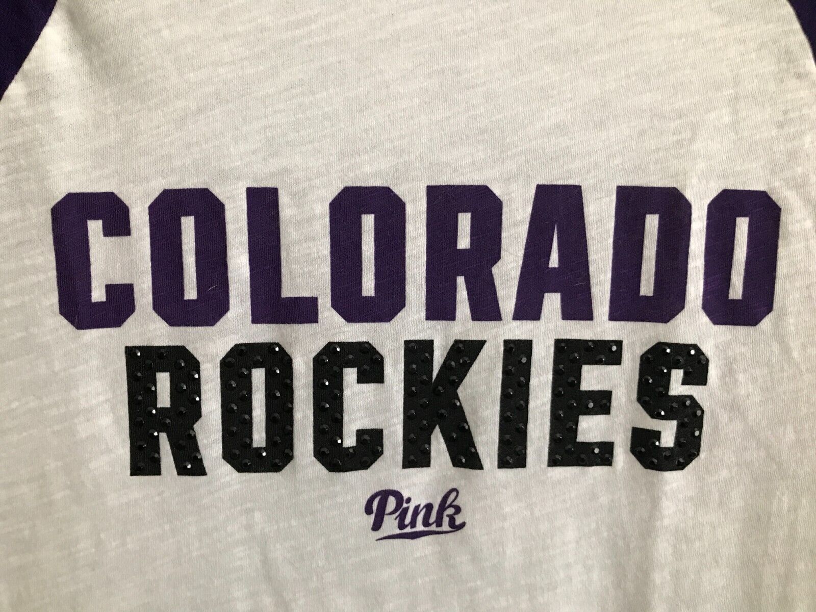 Colorado Rockies Victoria's Secret (PINK) Womens T-Shirt Size SP 3/4 Sleeve Item image 4