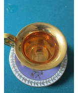 BREMER &amp; SCHMIDT - Germany - ca 1930s figural cup/saucer, gold,and purpl... - $76.02 CAD