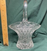 Princess House Crystal Basket with Handle - Diamond Pattern #530 ~10.5” Tall - £7.82 GBP