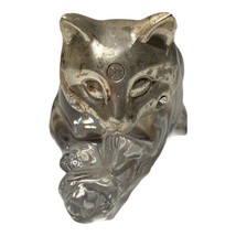 Lenox Pave Jewel Collection Lead Crystal Cat w/Faux Gemstone Germany Paperweight - £22.07 GBP