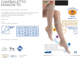 Gambaletti riposanti denari 70 den da donna compressione media MMhg 13/17 Cabifi - £5.16 GBP