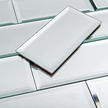 Plymor Rectangle 3mm Beveled Glass Mirror, 3 inch x 6 inch (Pack of 50) - £51.17 GBP
