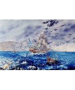 16x11 Giclee Print Signed, Maiden Voyage USS Constitution , Richard Dean... - $29.70