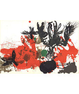 PAUL REBEYROLLE Composition II-177 15&quot; x 22&quot; Lithograph 1969 Abstract Bl... - $3,010.29 MXN