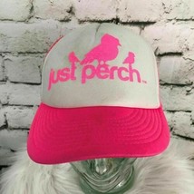 Just Perch Unisex Snapback Hat Hot Pink Meshback Trucker Party Ball Cap Flaw - £9.49 GBP