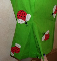 Vintage Handmade Whimsical Mod Ladybug Print Top Sleeveless Flared Waist... - £17.95 GBP