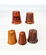 Vintage Wood Thimble LOT of 5 Wooden Thimbles - £13.76 GBP