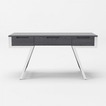63" Gray and Silver Writing Desk With Three Drawers - $34,100.35 MXN