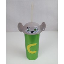 Chuck E Cheese’s Plastic Green Drinking Cup With Mouse Lid and Straw - £4.61 GBP