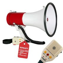 Megaphone Bullhorn Speaker 50W Bull Horn Cheer Megafono 1200 Yards - $74.51