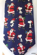 Peanuts Christmas Men&#39;s Tie Snoopy &quot;Hangin&#39; with Santa&quot; - $30.10