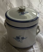 Porcelain Blue Plum Double Boiler Jar Pot - £14.67 GBP