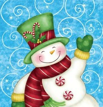 Wintertime Greetings Christmas Plastic Tablecover 54 x 102 Snowman - £3.94 GBP