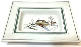 Vintage 1978 Estee Lauder Holiday Winter Porcelain Soap Trinket Dish 6.75x5.25" - $10.62