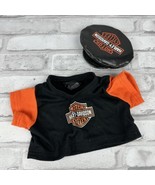 Harley Davidson Teddy Bear Shirt and Hat Black Orange 2004 - £13.53 GBP