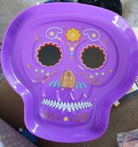 Halloween Sugar Skull Serving Tray Pba Free Purple Color New - £1.97 GBP